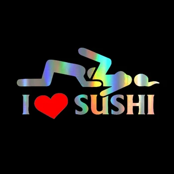 Sexy Milujem Sushi Auto Nálepky Módne PVC Autá Príslušenstvo Odtlačkový Telo Dekorácie chranenim Obtlačky Reflexné Laser Obrázok 2