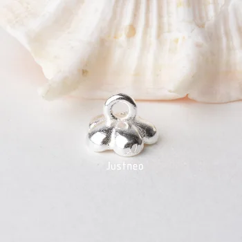Pevné 990 Mincový Striebro kvet prívesok charm, striebro dištančné perličiek zobrazili kľúčové tlačidlá pre náhrdelník & prívesok mincový striebro šperky