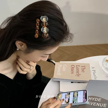 Kórejská verzia high-end nika retro dizajn crystal jedno slovo klip vlasy klip headdress temperament strane klip vlasy ornament Obrázok 2