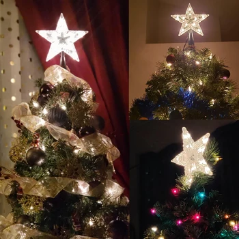 Noel Nový Rok Dekorácie na Vianočný Stromček Päť-špicaté Hviezdy LED Svetlá Garland Rozprávkových Svetiel Domáce Dekorácie Vianočné Dekorácie Obrázok 2