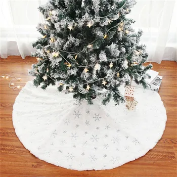 Vlnená Plsť/Glitter Vianočný Strom Decor Snehová Vločka Biela Vianočný Stromček Sukne Kožušiny, Sukne Pre Vianočné Dekorácie Na Vianoce, Vianočný Darček