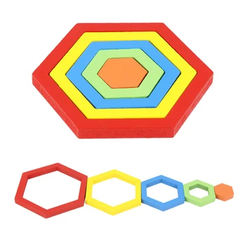 Nové Drevené Montessori Hračky Skoro Vzdelávacie Nakláňať Hračky Strane Dosky Dúha Farieb Geometrie Poznanie Deti Hračka Baby Hra Obrázok 2