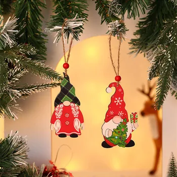 Vianočné Drevené Prívesky Drevené Maľované Vianočný Strom Drop Ozdoby, Dekorácie pre Domov Nový Rok 2022 Vianoce Deti Hračky, Darčeky