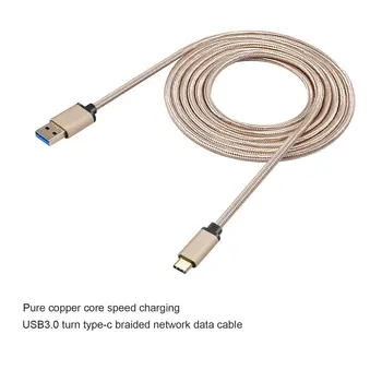 LESHP Kovovým plášťom Nylon Pletená ,Ľahký, Trvanlivý Trezor ,Veľký Prúd ,USB3.0A na USB Typ-C ,Nabíjanie Údaje Nabíjačku 1M 2M Obrázok 2