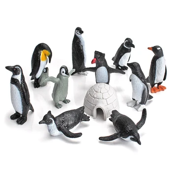 11PCS PVC Penguin Figúrky Roztomilý Simulácia Tichom Zvierat Penguin Obrázok Model Hračky Detí Kognitívne Zvierat Ozdoby
