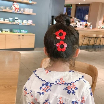 In Korean kvet Jahoda Čerešňa krásne strane klip dievča krásne kvetinové vlásenky dievča akryl červená flíček krokosvorkami