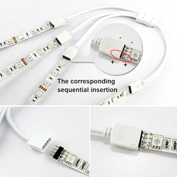 4 Pin RGB LED pásy svetla Konektor Kábla 1 2/ 3/ 4 RGB 4Pin Zdvojnásobenie/Deliaca čiara Spájajúca drôt Splitter Kábel Kŕmenie