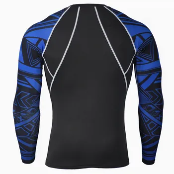 2020 Mužov kompresné tričko MMA Rashguard Udržať sa Fit fitness dlho puzdre spodnej pokožky tesný úsek elastické pánske T-shirt