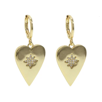 Northstar Visieť Náušnice pre Ženy, Zlatá Farba Srdce Tvar Earings Medi Módne Šperky Pendientes Hot Predaj