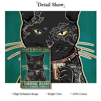 Duševné Čierna Mačka, Plagát Zadok Obrúsky Môj Pán Art Print Vintage Dobrý Deň, Sladká Líca Zábavné Kúpeľňa Plátno Na Maľovanie Domova