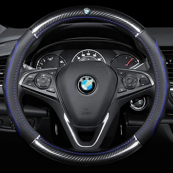 2021 Uhlíkových vlákien+kožené Auto volant, kryt Non-sklzu Pre BMW 1 2 3 4 5 6 7 Série iX3 X2 X3 X5 X6 X7 750Li M5 M6 M4 M3
