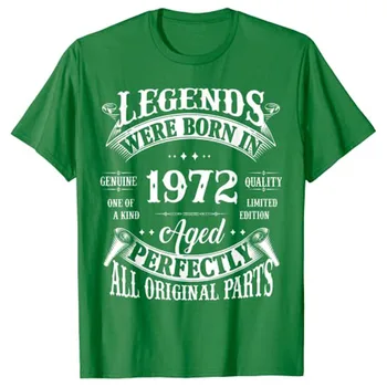 50. Narodeniny Tee Vintage Legendy Narodil V roku 1972 50 Rokov T-Shirt Topy