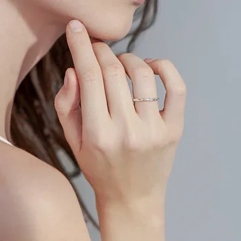 Zložený Cukor Papier Otvoriť S925 Strieborné Prstene Pre Ženy Nastaviteľné Jednoduché Kórea Módne Vintage Hot Predaj Lady Svadobné Šperky INEFFA
