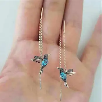 Ucho Line Hot-Predaj Krídla Vták Populárne Náušnice Náušnice Európske A Americké Bird Crystal Dámske Náušnice Nádherné Šperky