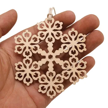 Drevené Snowflake Vianočný Stromček Prívesok HOBBY Ručné Krušpán Multi Účel Duté Vzor Vianočné Ozdoby Slávnostné Strana Dodávky