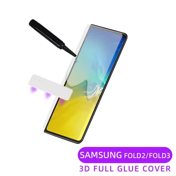 Luxusné UV Tvrdeného Skla Pre Samsung Galaxy Z Zložiť 3 5G Z Fold2 Predná & Zadná UV Lepidlo Screen Protector Pre Galaxy Z Násobne 2/3 2021