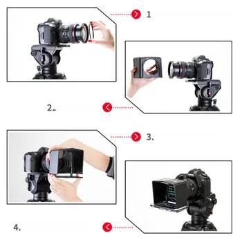 View T1 Teleprompter Prenosné Smartphone Titulky pre Canon, Nikon, Sony Fotoaparát Dslr Rozhovor Natáčanie Videa v službe Youtube