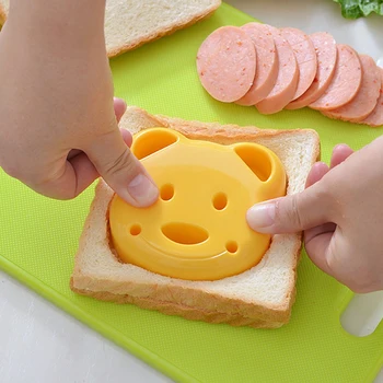 Malý Medveď Tvar Sandwich Plesní, Chlieb, Sušienky, Plastický Zariadenie Tortu Formy Maker DIY Formy Fréza Kuchyňa Raňajky Príslušenstvo