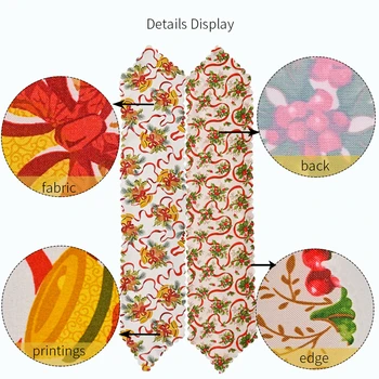 LuanQI Vianočné Textílie Vytlačené Stôl Runner Domácnosti Tabuľka Kryt Proti Hnilobe Veniec Obrus Vianočné Dekorácie Pre Domov Obrázok 2