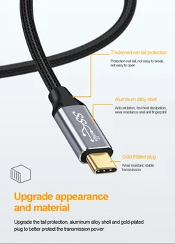 100W PD USB-C Kábel USB 3.1 Gen2 10Gbps Thunderbolt 3 Kábel Pre iPad, MacBook Air Pro 2020 Nintendo SAMSUNG Poznámka 20 QC