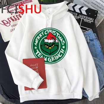 Grinch Vianočné hoodies žena streetwear grunge Nadrozmerné vytlačené ženy, mikiny obrázok