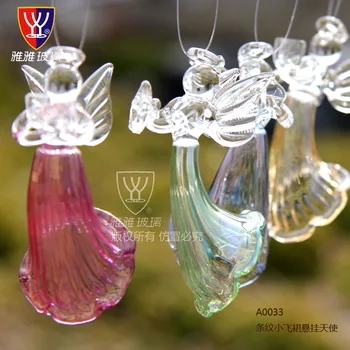 O. RoseLif 4PCS /Veľa Luxusný Svadobný Darček valentínsky darček Závesné Sklenené Anjel Váza Ručné Japonsko Požehnanie anjel Zvony Obrázok 2