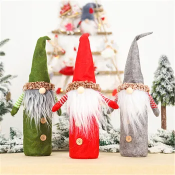Nový Rok 2021 Santa Claus Elk Snehuliak Fľaša Vína Protiprachový Kryt Veselé Vianočné Dekorácie pre Domov Stole, Dekor Dovolenku