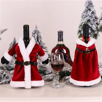 Nový Rok 2021 Santa Claus Elk Snehuliak Fľaša Vína Protiprachový Kryt Veselé Vianočné Dekorácie pre Domov Stole, Dekor Dovolenku Obrázok 2