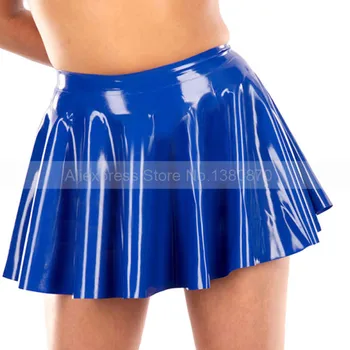 Tmavo Modré Latexové Mini Sukne Sexy Ženy, All-zápas Módne Gumy Fetish Klub Nosenie vyrábané Ručne S-LD232