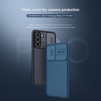 Pre Samsung Galaxy S21 FE 5G Prípade Nillkin Krytu Objektívu Chrániť Pevný Matný Štít Textúrované Vlákno Kryt pre Samsung S21 FE