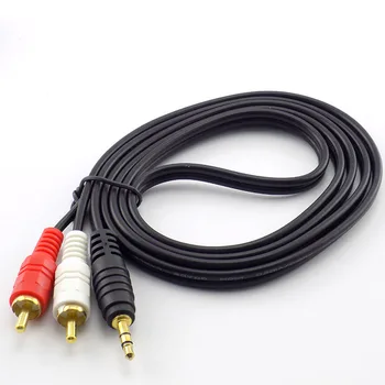 3,5 mm Konektor Jack Konektor na 2 RCA Samec Hudbu Stereo Audio Kábel Adaptéra Audio AUX Linka pre Mp3 Telefóny TV Zvuk Reproduktory H10