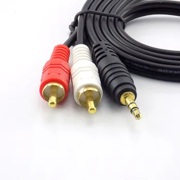 3,5 mm Konektor Jack Konektor na 2 RCA Samec Hudbu Stereo Audio Kábel Adaptéra Audio AUX Linka pre Mp3 Telefóny TV Zvuk Reproduktory H10 Obrázok 2