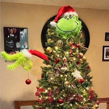 Vianočné Zelené Monštrum Plyšové Hračky Grinch Zelené, Chlpaté Bábika Domov Vianočný Strom Dekorácie Vianočné Bábika Bábika Detí Darček