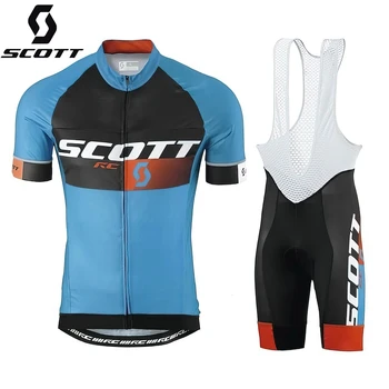 SCOTT 2021 nová biela Požičovňa Tím Krátky Rukáv Maillot Ciclismo Mužov Cyklistika Dres Lete priedušné Cyklistické Oblečenie Sady