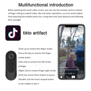 Mini Bezdrôtové Bluetooth-kompatibilné Spúšte Selfie Foto Ovládanie Diaľkové Spúšte Tlačidlo Uvoľnenia pre TikTok Kwai Ebook Aplikácií Obrázok 2